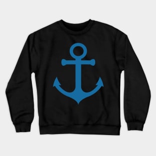 Blue Simple Anchor, Maritime Crewneck Sweatshirt